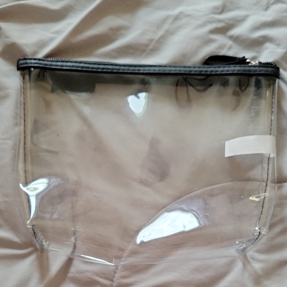 Basics Clear Cosmetic Pouch with Black Trim - Picture 2 of 2
